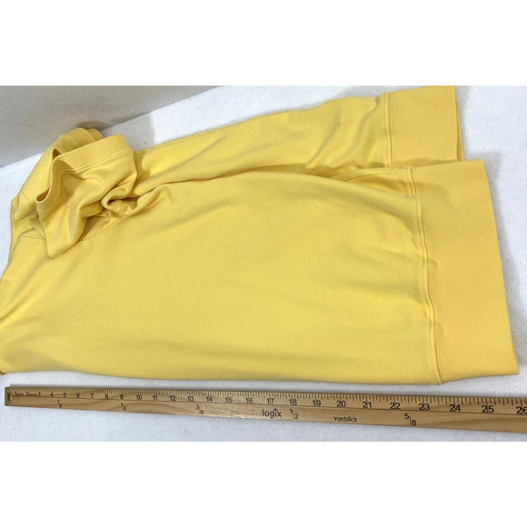 Lands' End Polo Shirt Mens Medium Yellow Golf Short Sleeve Ribbed Bottom - Picture 7 of 7